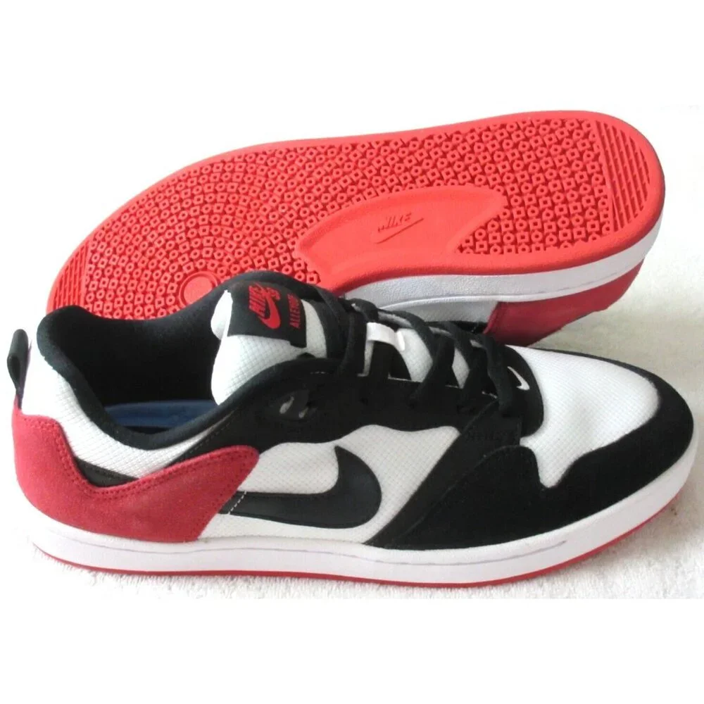 Nike Men's SB Alleyoop Classic Skate Shoes White Black University Red Sizes NIB - Picture 2 of 5